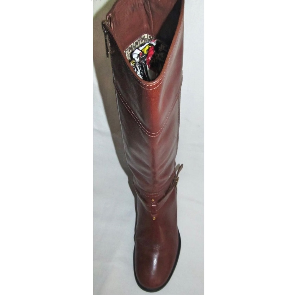 Tory Burch Brita Brown Leather Knee High Tall Riding Boots Womens Size 7 - Picture 7 of 11